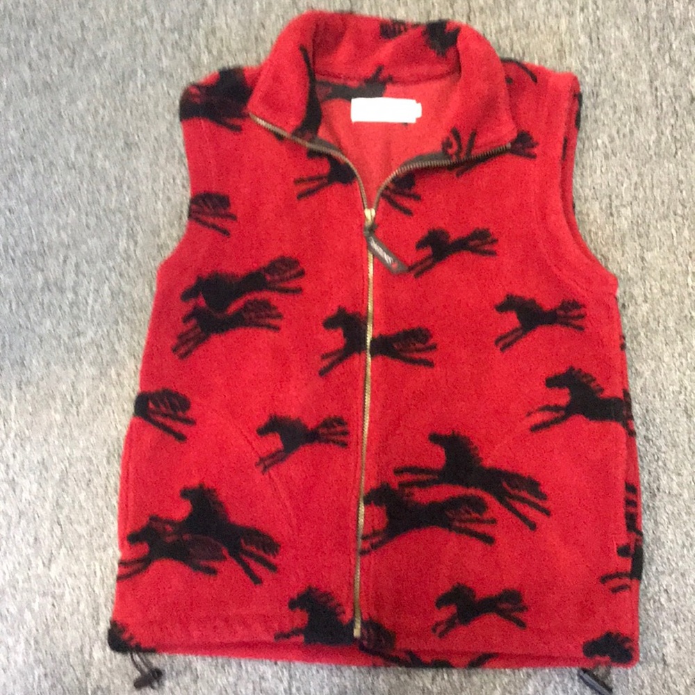Coastlines M horse print fleece vest